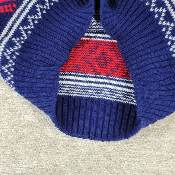 VTG Sedgwick Fair Isle Ski Sweater Blue Red White Acrylic L Winter Holiday - Picture 10 of 15